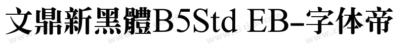 文鼎新黑體B5Std EB字体转换